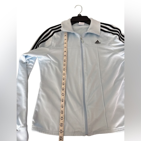ADIDAS Women’s Track Cropped Baby Blue Jacket Sportwear Lightweight Size M - Picture 5 of 8
